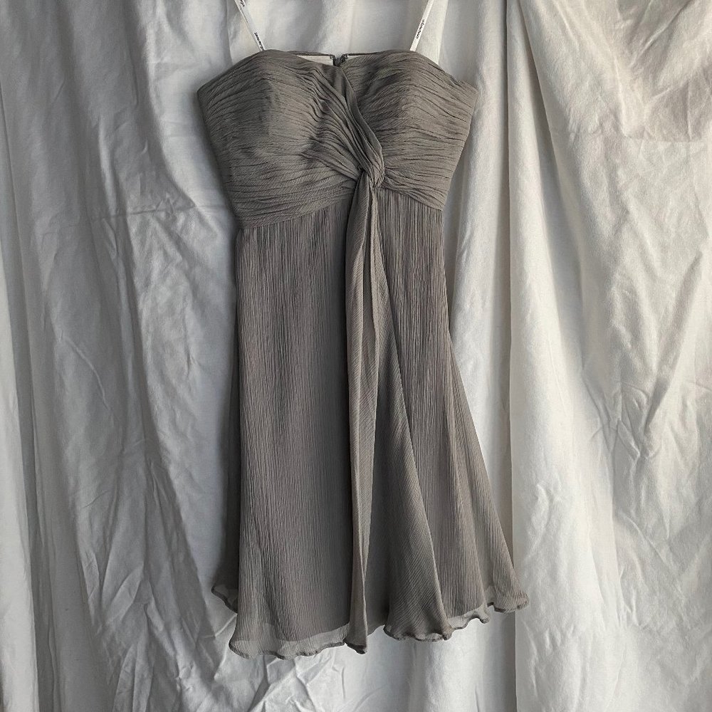 Gray Cocktail Bridesmaid Dress